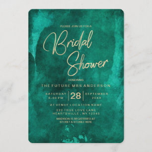 Invitation de la douche nuptiale Emerald Green Wat