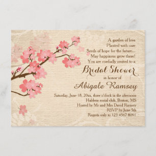 Invitation de la douche nuptiale en fleurs de ceri