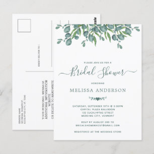 Invitation de la douche nuptiale Eucalyptus Sage