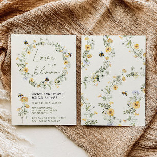 Invitation de la douche nuptiale fleur sauvage Bee