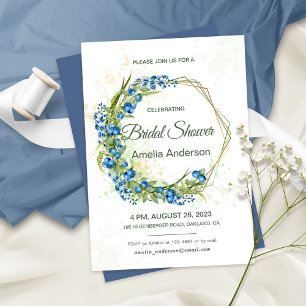 Invitation de la douche nuptiale Fleur sauvage Blu