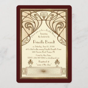 Invitation de la douche nuptiale, grand Gatsby rou