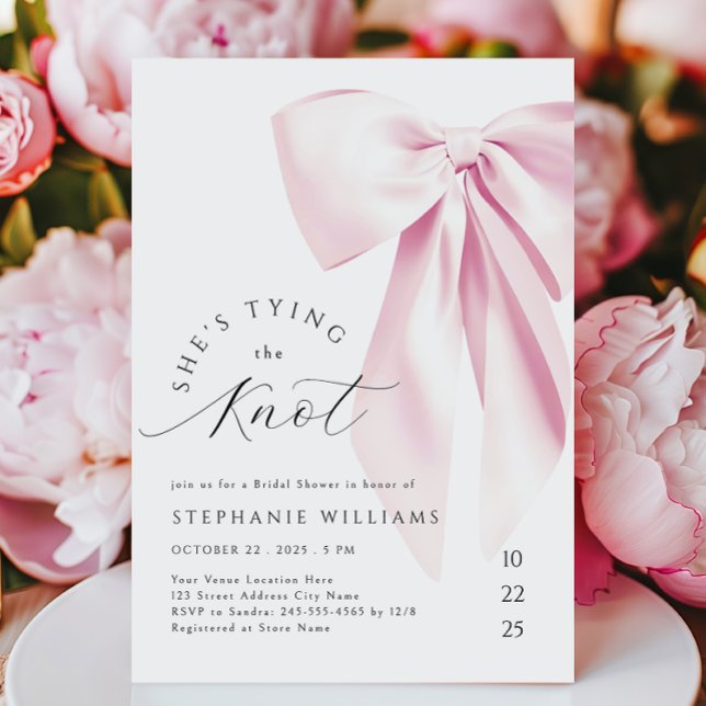 Invitation de la douche nuptiale Knot Pink (Créateur téléchargé)