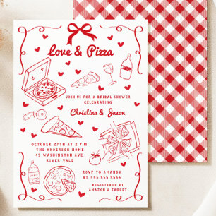 Invitation de la douche nuptiale Love & Pizza