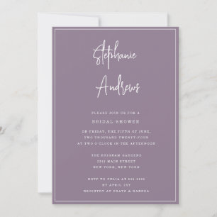 Invitation de la douche nuptiale moderne Mauve