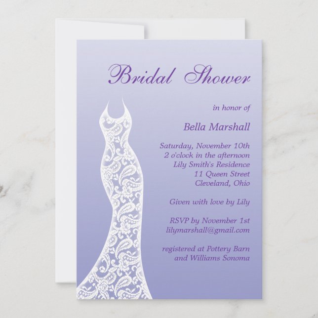 Invitation de la douche nuptiale Ombre en Tulipe v (Devant)