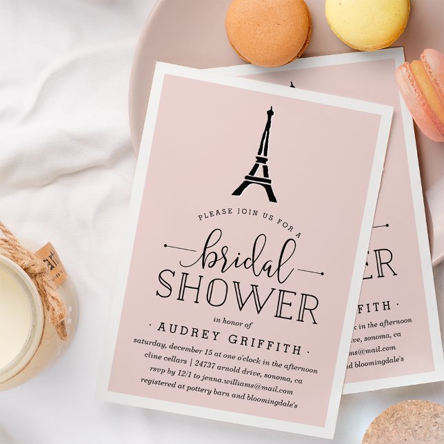 Invitation de la douche nuptiale Paris Romance (Créateur téléchargé)