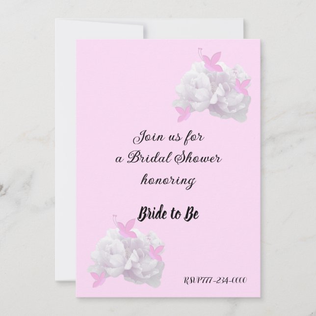 Invitation de la douche nuptiale Peony simple (Devant)