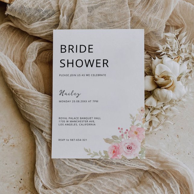 Invitation de la douche nuptiale rose Mariage (Rose Wedding Bridal Shower Invitation)