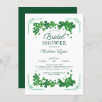 Invitation de la douche nuptiale Shamrock irlandai