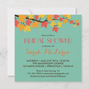Invitation de la douche nuptiale turquoise des Feu