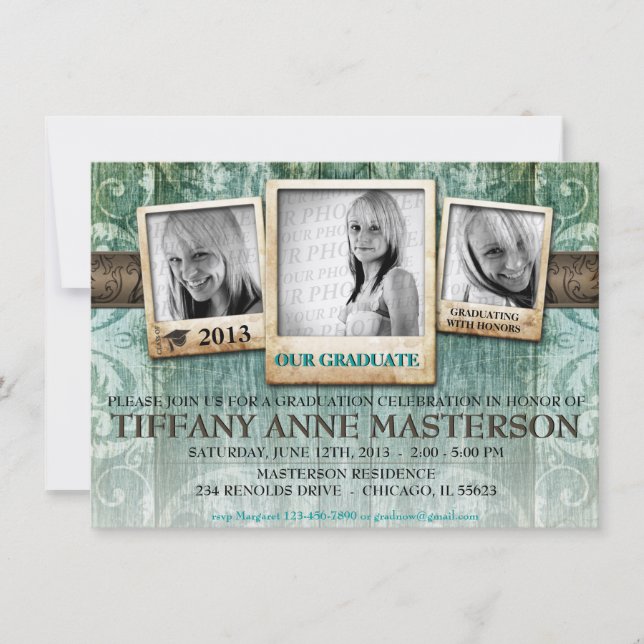 Invitation de la Faire-part de diplôme en photo ru (Devant)