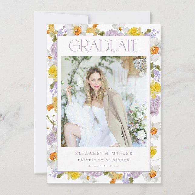 Invitation de la Faire-part de graduation de print (Devant)