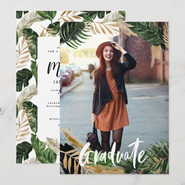 Invitation de la faire-part de remise de diplômes  (Devant / Derrière)