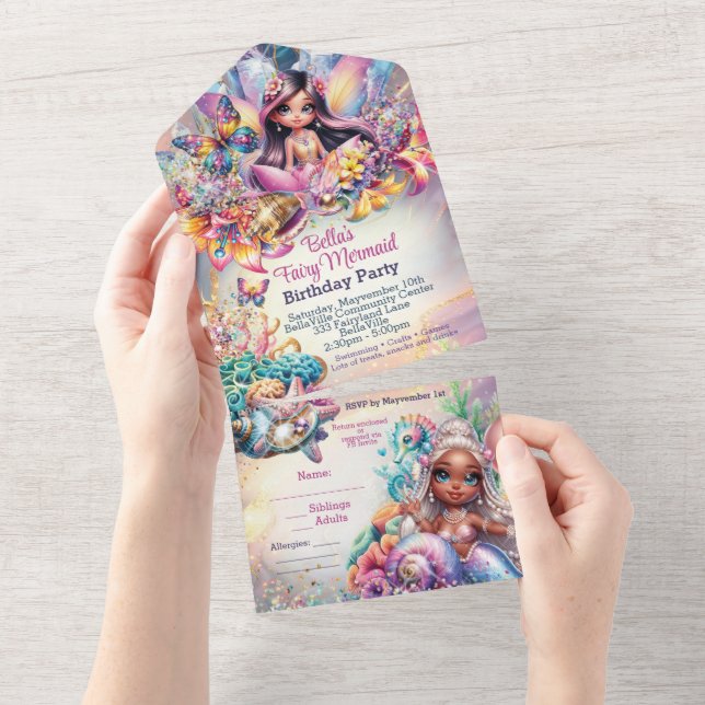Invitation de la Fairy Mermaid Party (Déchirure)