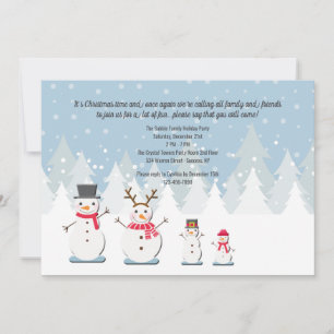 Invitation de la famille de bonhomme de neige