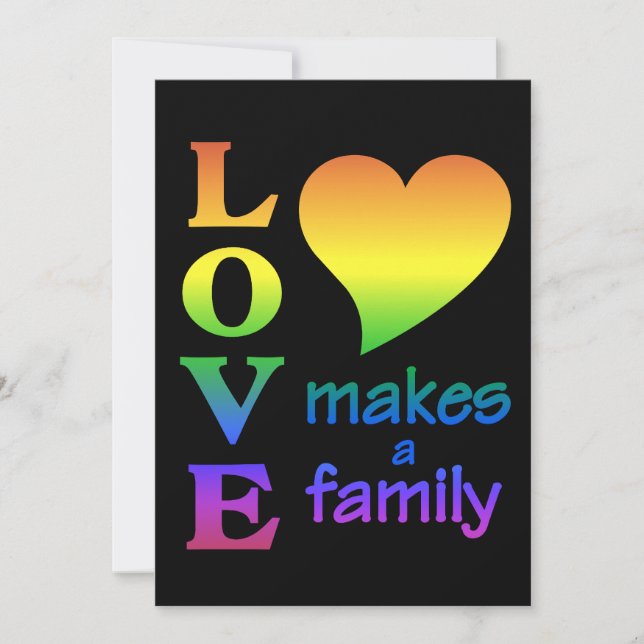 Invitation de la famille Rainbow, personnaliser (Devant)