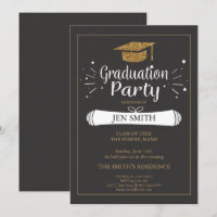 Invitation de la Faux Gold Parties scintillant Cas