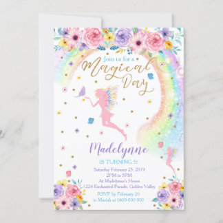 Invitation de la Fée Arc-en-ciel magique