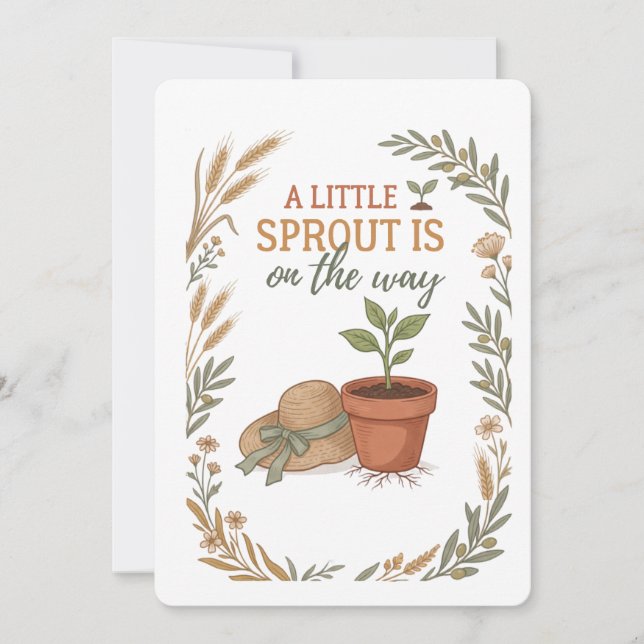Invitation De la ferme à la table Little Sprout | Baby Shower (Devant)