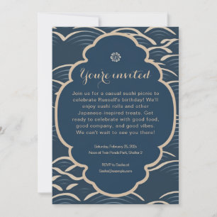 Invitation de la fête à vague bleue d'inspiration