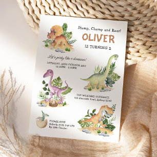 Invitation de la fête Anniversaire de enfant Dinos