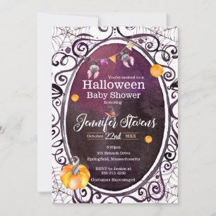 Invitation de la fête Baby shower Halloween Waterc