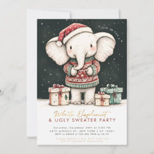 Invitation de la fête blanche éléphant laide