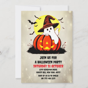 Invitation de la fête Citrouille Halloween Cute Gh