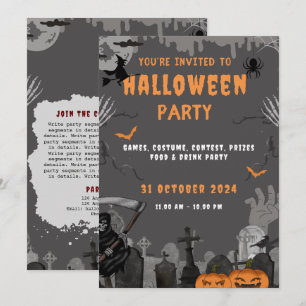 Invitation de la fête costumée d'Halloween d'entre