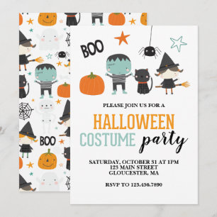 Invitation de la fête costumée d'Halloween pour en