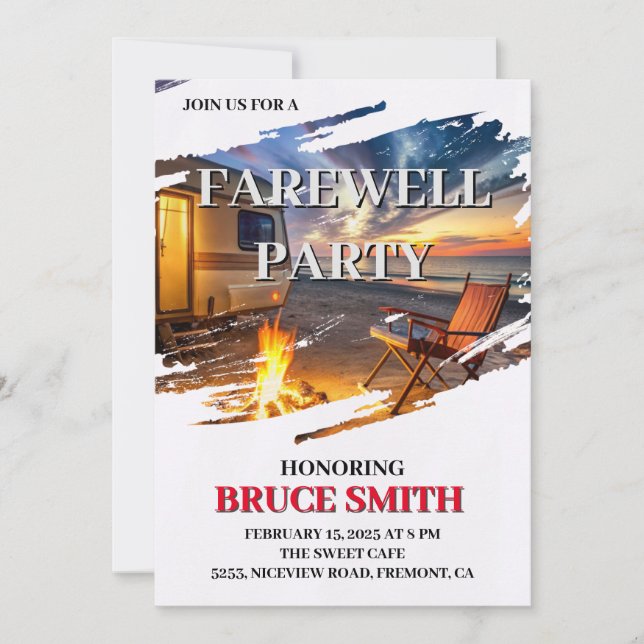 Invitation de la fête d'adieu (Devant)