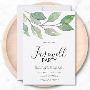 Invitation de la fête d'adieu