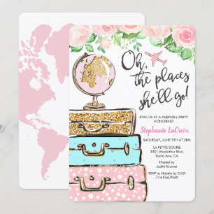 Invitation de la fête d'adieu à thème Voyage