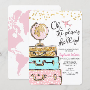 Invitation de la fête d'adieu à thème Voyage