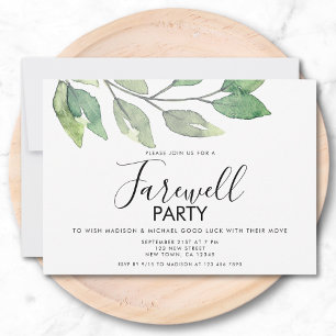 Invitation de la fête d'adieu de déménagement