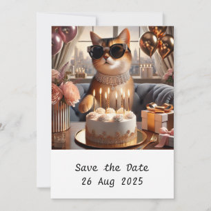 Invitation de la fête d'anniversaire CAT