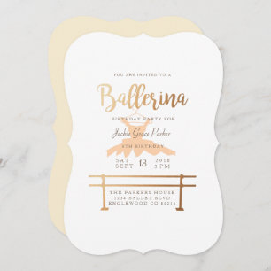 Invitation de la fête d'anniversaire de Ballerina