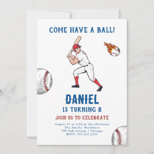 Invitation de la fête d'anniversaire de baseball