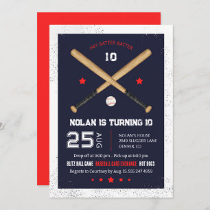 Invitation de la fête d'anniversaire de baseball