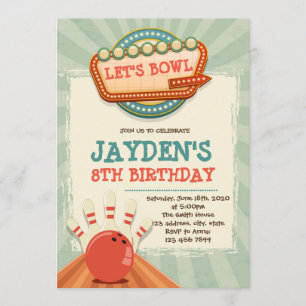 Invitation de la fête d'anniversaire de bowling vi