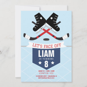 Invitation de la fête d'anniversaire de hockey sur