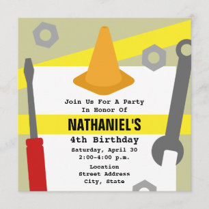 Invitation de la fête d'anniversaire de la constru