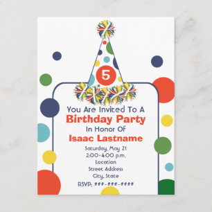 Invitation de la fête d'anniversaire de la Polka D