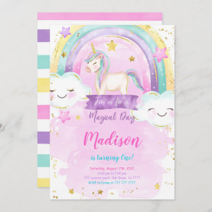 Invitation de la fête d'anniversaire de la Unicorn