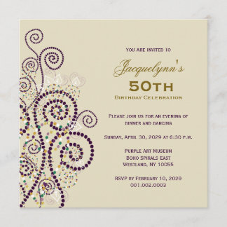 Invitation de la fête d'anniversaire de l'Elegant