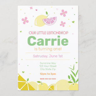 Invitation de la fête d'anniversaire de Lemon drop