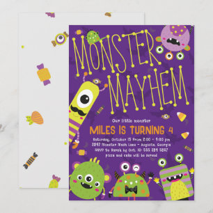 Invitation de la fête d'anniversaire de Monster Ma