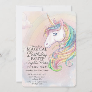 Invitation de la fête d'anniversaire de Unicorn ar