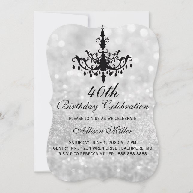 Invitation de la fête d'anniversaire du 40e chande (Devant)